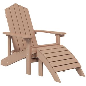 vidaXL Sedia da Giardino Adirondack con Poggiapiedi Marrone in HDPE