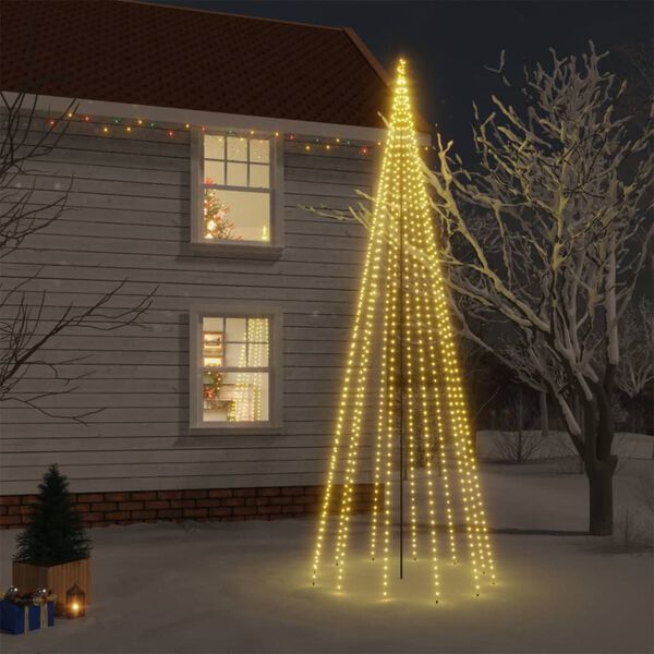 vidaXL Albero di Natale con Puntale Bianco Caldo 732 LED 500 cm