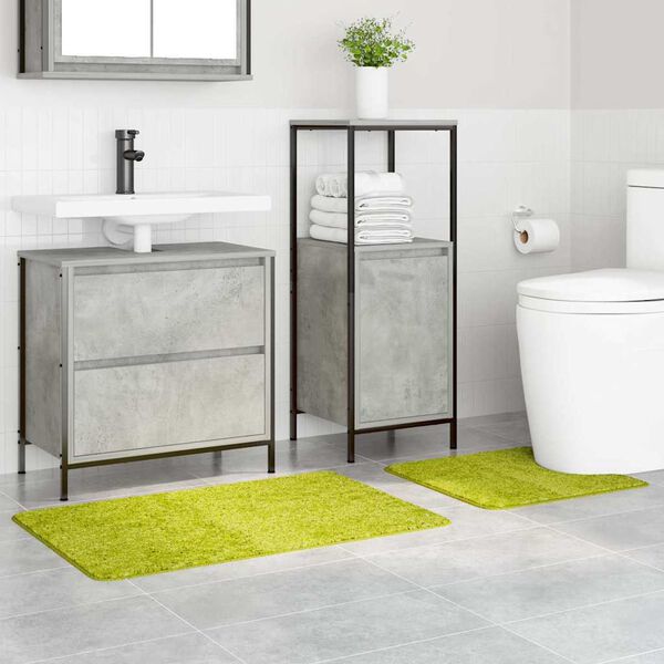 vidaXL Set di tappetini antiscivolo per il bagno 2 pcs Verde PP