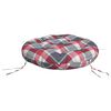 vidaXL Cuscino Rotondo Rosso Motivo a Quadri &Oslash; 60x11 cm Tessuto Oxford