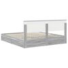 vidaXL Letto con Contenitore con testiera Grigio Sonoma 180 x 200 cm