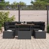 vidaXL Set Divano da Giardino con archiviazione 7 pcs Nero Poly Rattan