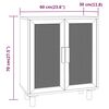 vidaXL Credenza Bianca 60x30x70 cm Legno Massello Pino Rattan Naturale