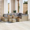 vidaXL Set Divano da Giardino 12 pcs Beige polyrattan