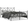 vidaXL Giroletto con Testiera e Pediera Metallo Nero 137x190 cm