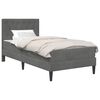 vidaXL Struttura letto con materasso Grigio scuro 100 x 200 cm Velluto