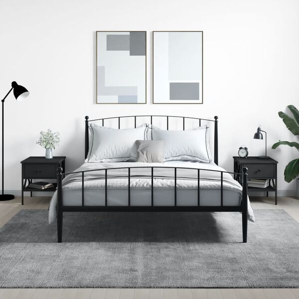 vidaXL Comodini 2 pz Neri 40x42x45 cm in Legno Multistrato