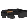 vidaXL Set Divano da Giardino 12 pz Nero polyrattan