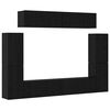 vidaXL Set mobile TV 8 pz Rovere nero Legno ingegnerizzato