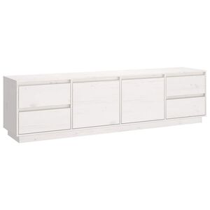 vidaXL Mobile Porta TV Bianco 176x37x47,5 cm in Legno Massello di Pino