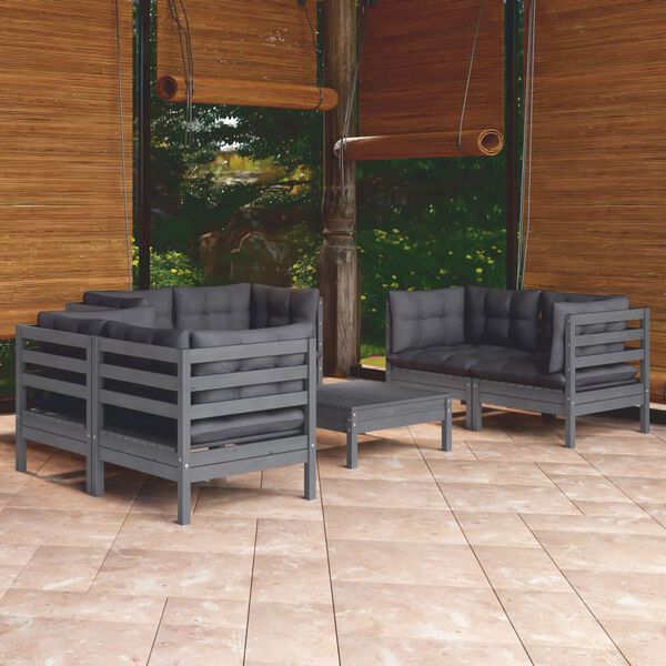 vidaXL Set Salotto da Giardino 7pz con Cuscini Legno Massello di Pino