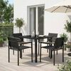 vidaXL Set di Mobili da Esterno 5 pcs Nero e antracite 80 x 80 x 73 cm