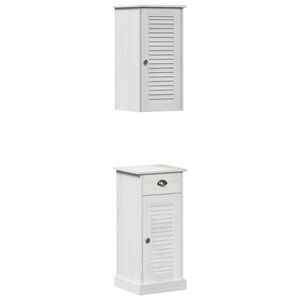 vidaXL Mobile da Bagno VIGO 2 pz Bianco e Bianco Antico