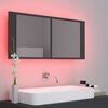 vidaXL Armadietto a Specchio con Luci LED Grigio 100x12x45 in Acrilico