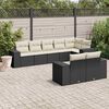 vidaXL Set Divani da Giardino con Cuscini 8 pz Nero in Polyrattan