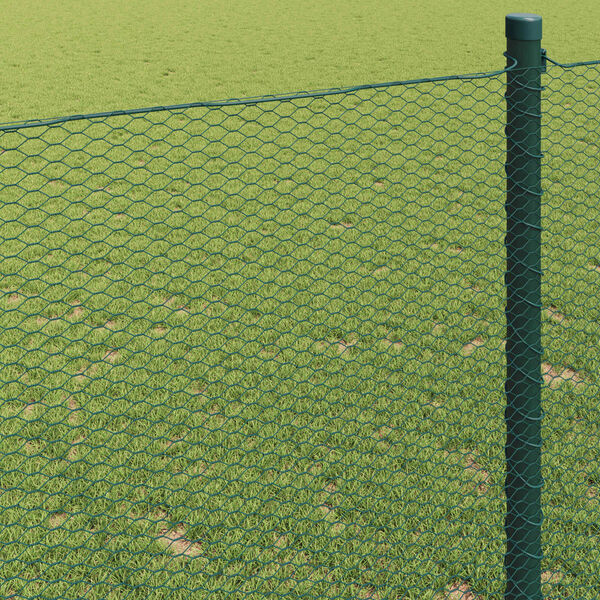 vidaXL Recinzione Esagonale Verde 1,4 x 10 m PVC