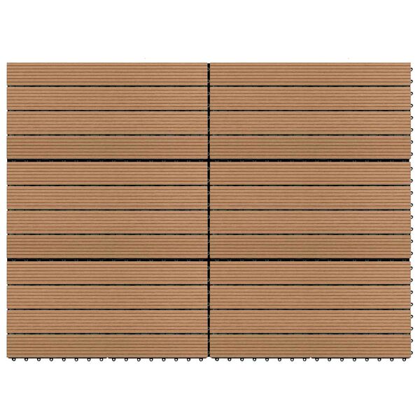 vidaXL Piastrella per Decking 6 pcs Marrone 60 x 30 cm WPC