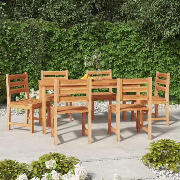 vidaXL Set da Pranzo da Giardino 7 pz in Legno Massello di Teak