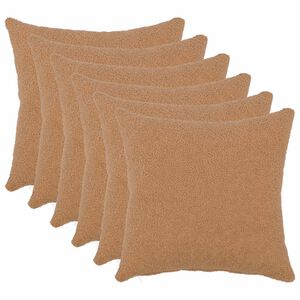 vidaXL Federa 6 pcs HEERLEN Beige 30 x 30 cm Boucl&eacute;