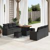 vidaXL Set Divano da Giardino 9 pcs Nero polyrattan