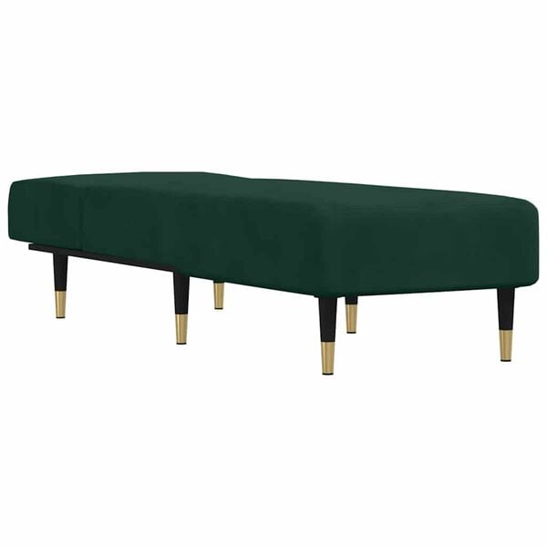 vidaXL Chaise Longue in Velluto Verde Scuro