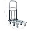 vidaXL Carrello per Trasporto Pieghevole 150 kg in Alluminio Argento