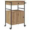 vidaXL Carrello da Cucina Rovere artigianale 56 x 43 x 89,5 cm