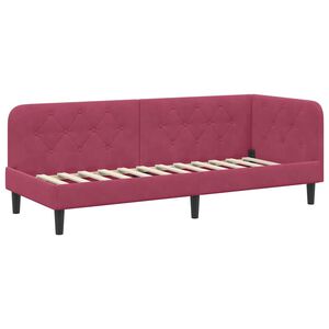 vidaXL Cornice del letto ad angolo Rosso Vino 80 x 200 cm Velluto