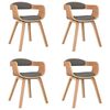 vidaXL Sedie da Pranzo 4 pz Grigio Chiaro Legno Curvato e Tessuto