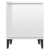 vidaXL Comodini con Gambe in Metallo Bianco Lucido 40x30x50 cm