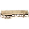 vidaXL Set di divani da esterno con cuscino 6 pcs Bianco e Beige