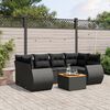 vidaXL Set Divani da Giardino con Cuscini 7pz Nero Polyrattan