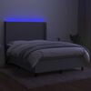 vidaXL Letto a Molle Materasso e LED Grigio Chiaro 140x200 cm Tessuto
