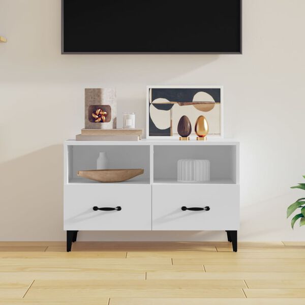 vidaXL Mobile Porta TV Bianco 80x36x50 cm in Legno Multistrato