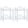 vidaXL Comodini Set 2 pz Acciaio e Vetro Temperato 45x30,5x60cm Bianco