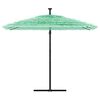 vidaXL Ombrellone da Giardino con Palo in Acciaio Verde 269x269x235 cm