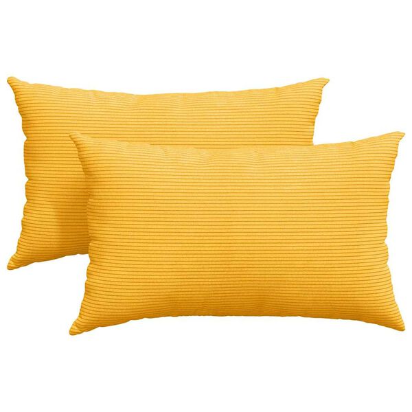 vidaXL Cuscini da Divano 2 pcs Giallo Chiaro 50 x 30 cm