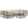 vidaXL Set Divani da Giardino 7 pz con Cuscini Antracite in Polyrattan