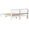 vidaXL Giroletto con Testiera Bianco 135x190 cm Legno Massello di Pino
