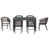 vidaXL Set da Pranzo per Giardino 7 pcs Marrone Poly Rattan
