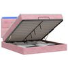 vidaXL Letto Ottomano con Materasso e LED Rosa 180 x 200 cm Velluto