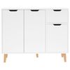vidaXL Credenza Bianco Lucido 90x30x72 cm in Legno Multistrato