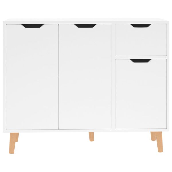 vidaXL Credenza Bianco Lucido 90x30x72 cm in Legno Multistrato