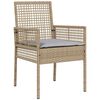 vidaXL Set da Pranzo per Giardino con cuscino 5 pcs Beige polyrattan