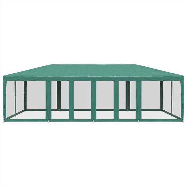 vidaXL Tenda per Feste con 12 Pareti Laterali in Rete Verde 8x4 m HDPE