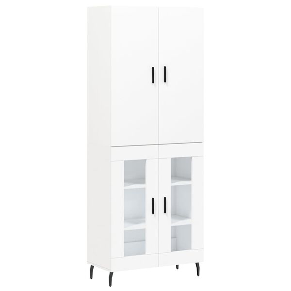 vidaXL Credenza Bianca 69,5x34x180 cm in Legno Multistrato