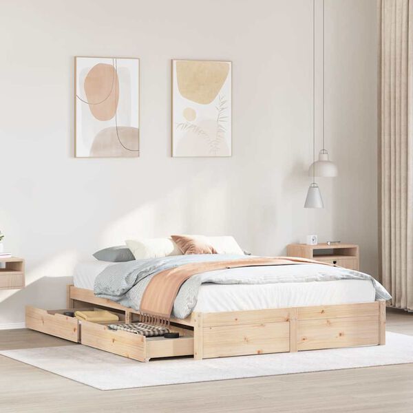 vidaXL Letto senza Materasso 140x190 cm in Legno Massello di Pino