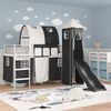 vidaXL Struttura del letto loft per bambini Bianco e Nero Metallo