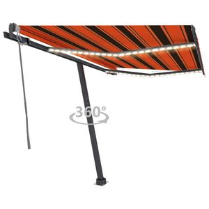 vidaXL Tenda Automatica Sensore Vento e LED 300x250 cm Arancio Marrone