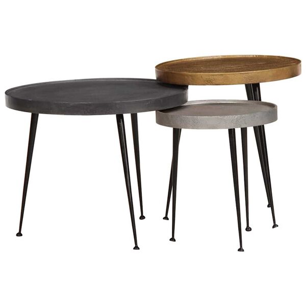 vidaXL Tavolini da Salotto 3 pz Multicolorein Legno Multistrato